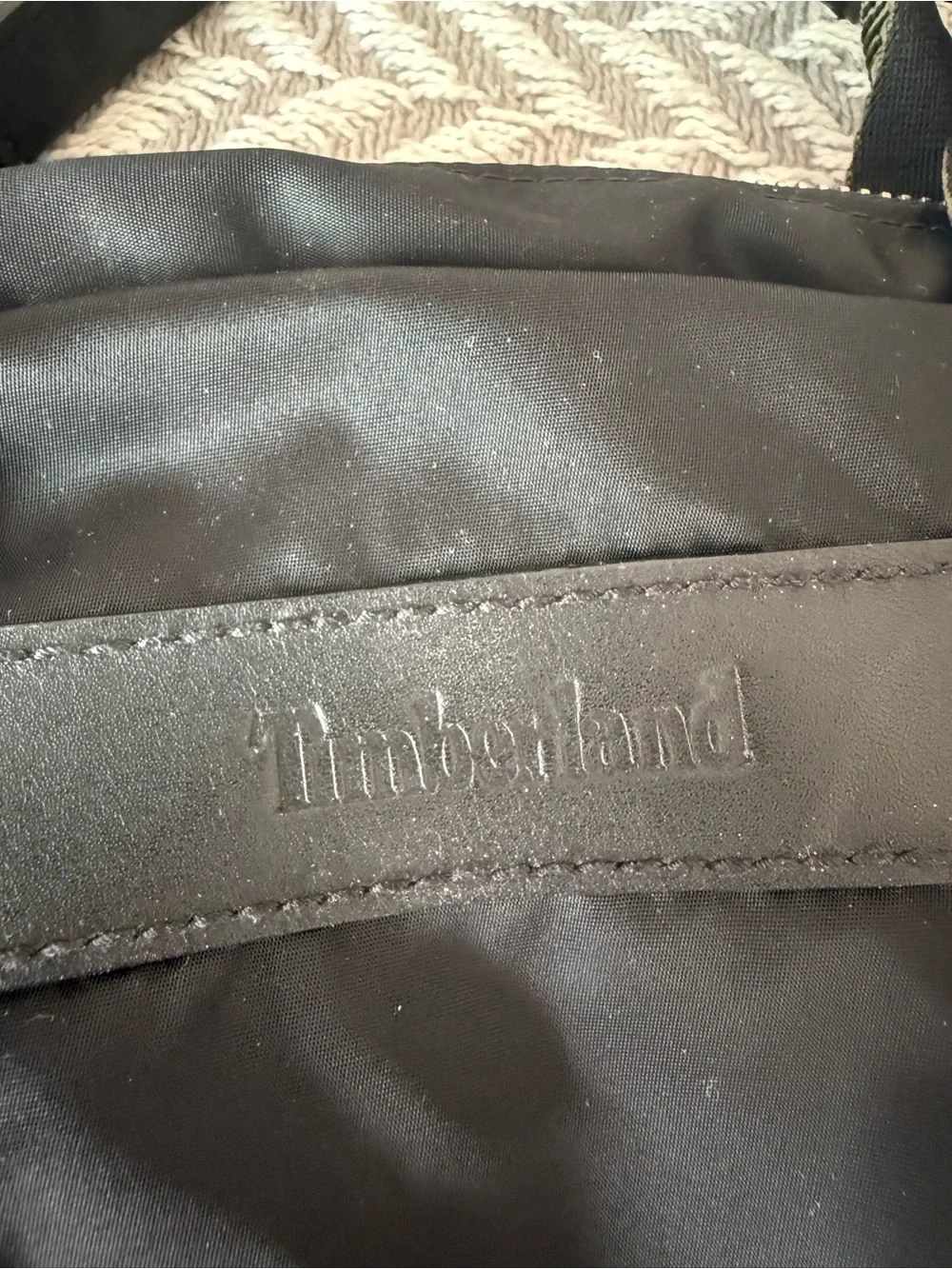 Timberland Black Crossbody Tote Bag with Metal D-Ring